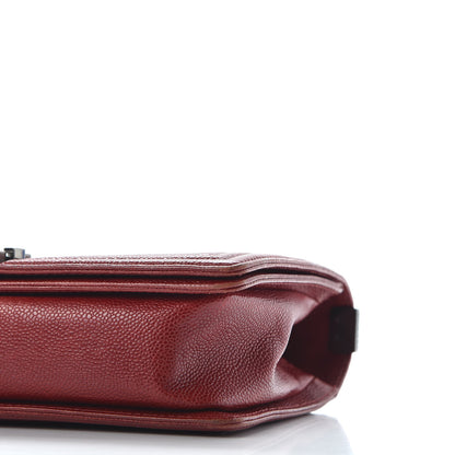 Chanel Caviar Quilted New Medium Boy Flap Dark Red 8 of 9