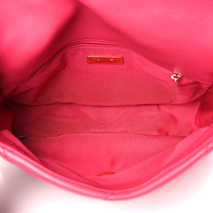 Chanel Lambskin Quilted Large Chanel 19 Flap Dark Pink 5 of 10