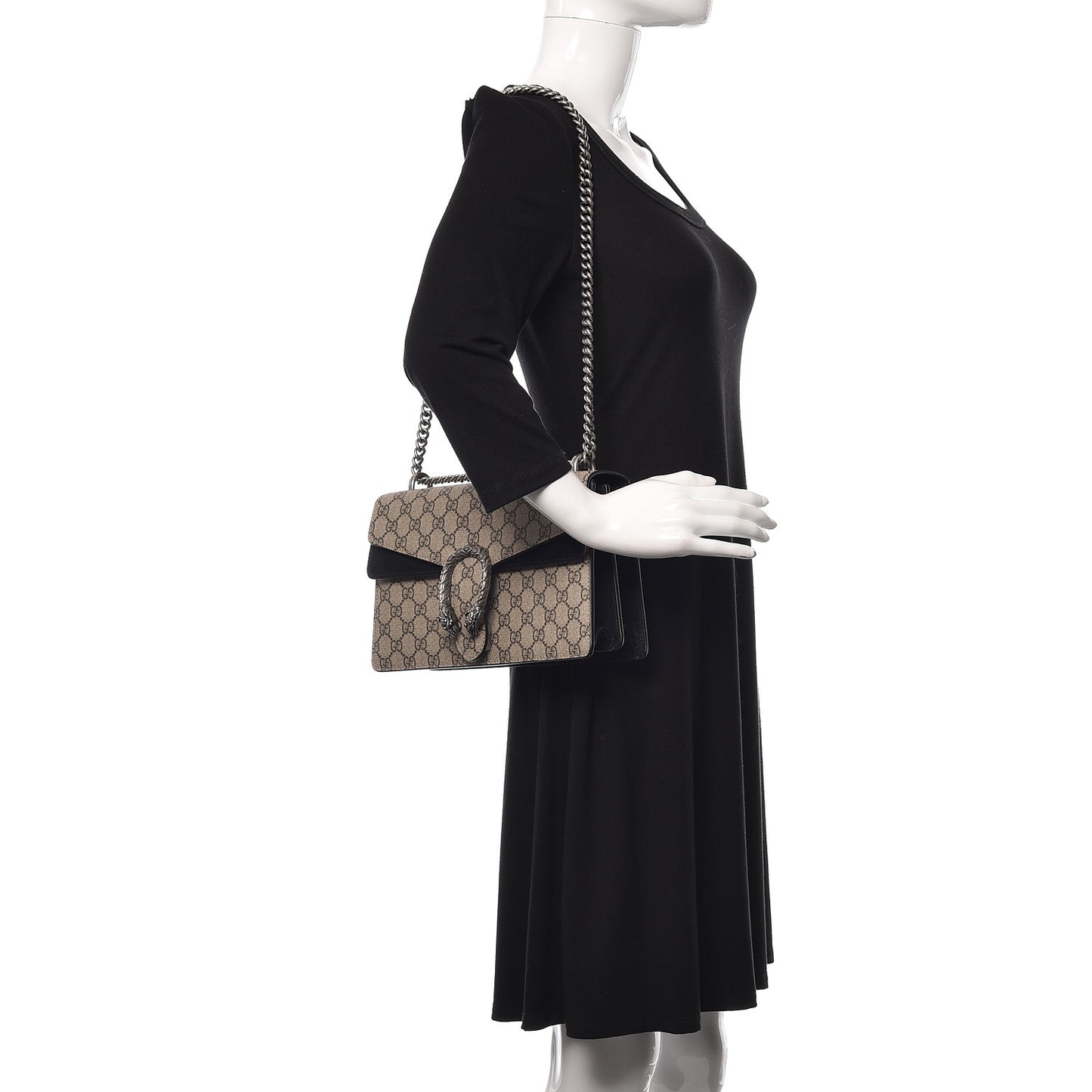 GG Supreme Monogram Small Dionysus Shoulder Bag Black