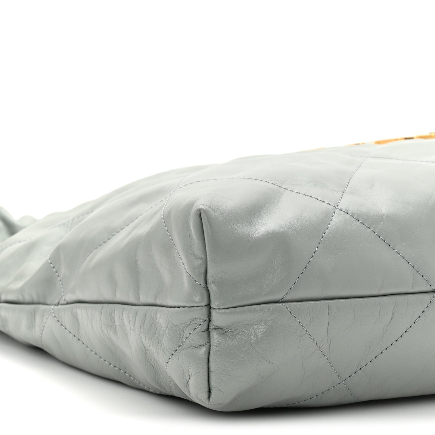 Shiny Calfskin Quilted Chanel 22 Light Blue