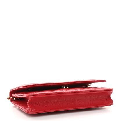 Chanel Caviar Quilted Wallet On Chain WOC Red 3 of 11