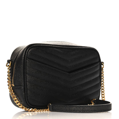 Saint Laurent Grain De Poudre Matelasse Monogram Mini Lou Camera Bag Black 3 of 10