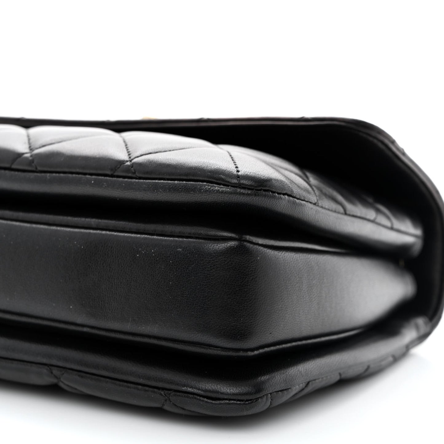 Lambskin Quilted Small Trendy CC Dual Handle Flap Bag Black