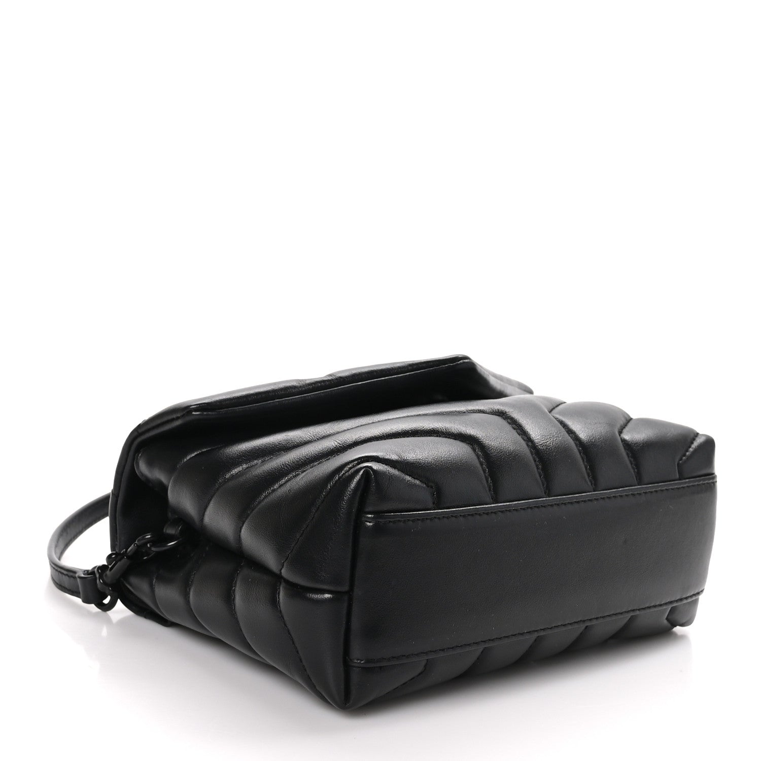 Saint Laurent Calfskin Y Quilted Monogram Monochrome Toy Loulou Crossbody Bag Black 4 of 10