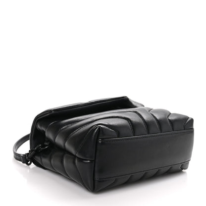 Saint Laurent Calfskin Y Quilted Monogram Monochrome Toy Loulou Crossbody Bag Black 4 of 10