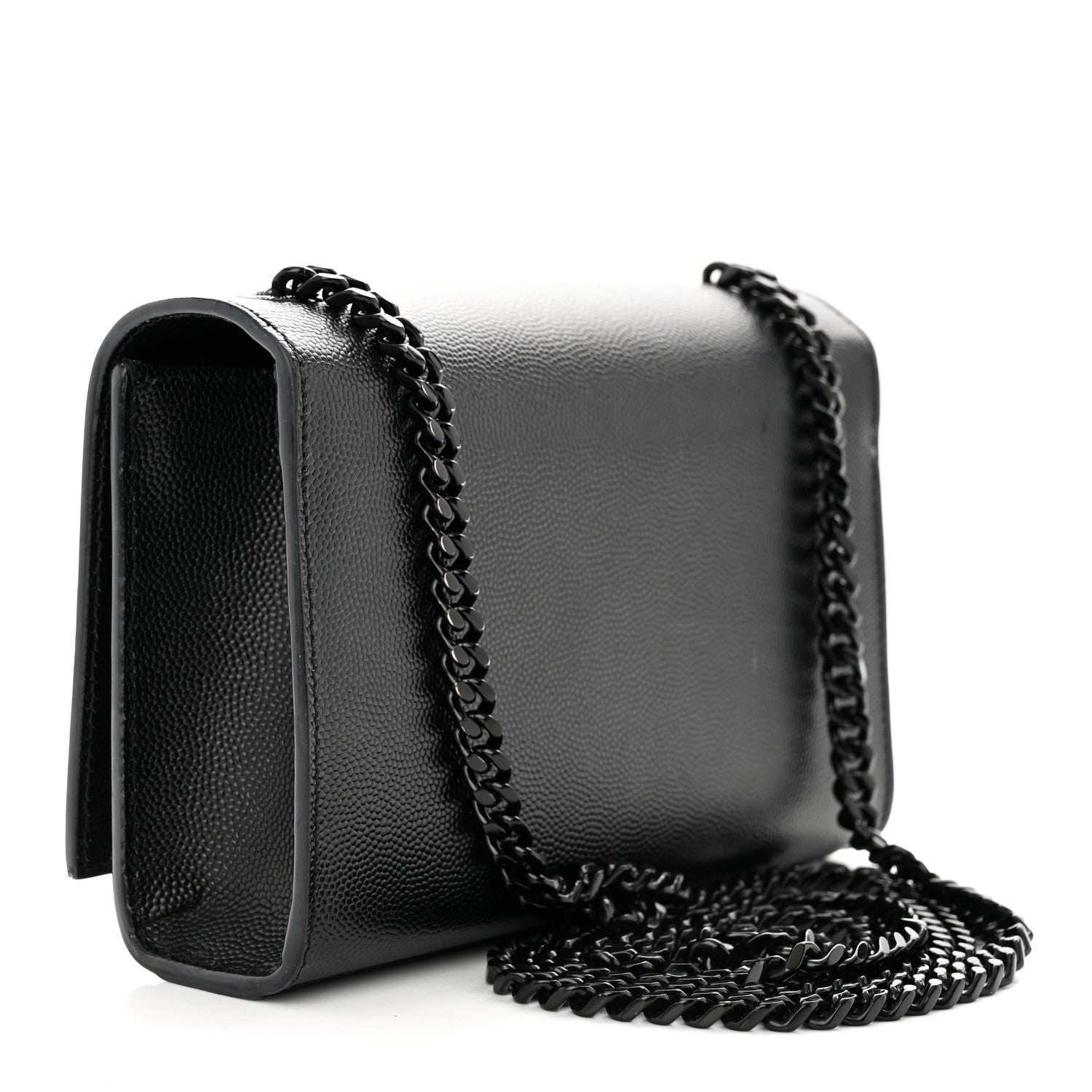 Saint Laurent Grain De Poudre Small Monogram Monochrome Kate Satchel Black 3 of 10
