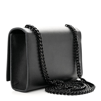 Saint Laurent Grain De Poudre Small Monogram Monochrome Kate Satchel Black 3 of 10