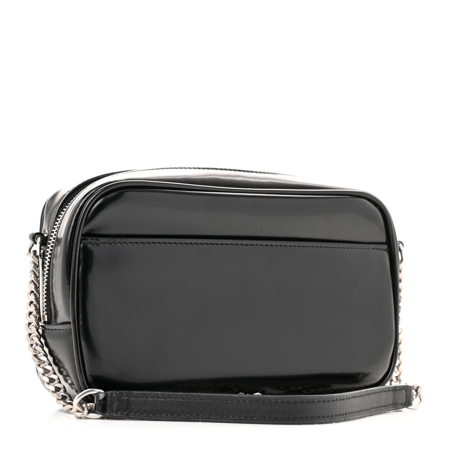Shiny Calfskin Monogram Mini Lou Camera Bag Black