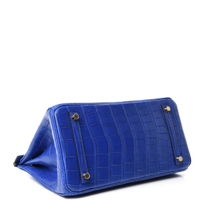 Hermes Matte Alligator Birkin 30 Bleu Electrique 5 of 34