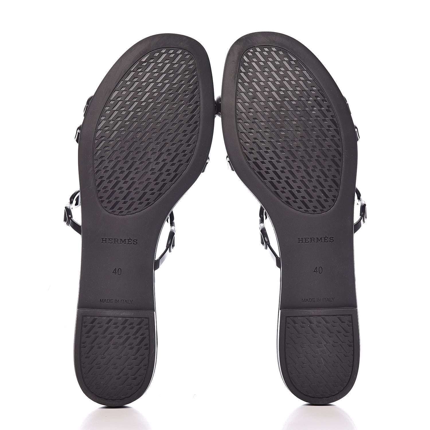 Hermes Rubber Chaine d'Ancre Rivage Sandals 40 Black 5 of 9