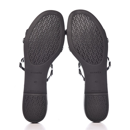 Hermes Rubber Chaine d'Ancre Rivage Sandals 40 Black 5 of 9