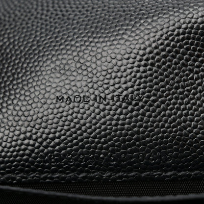 Saint Laurent Grain De Poudre Matelasse Chevron Monogram Envelope Chain Wallet Black 7 of 14