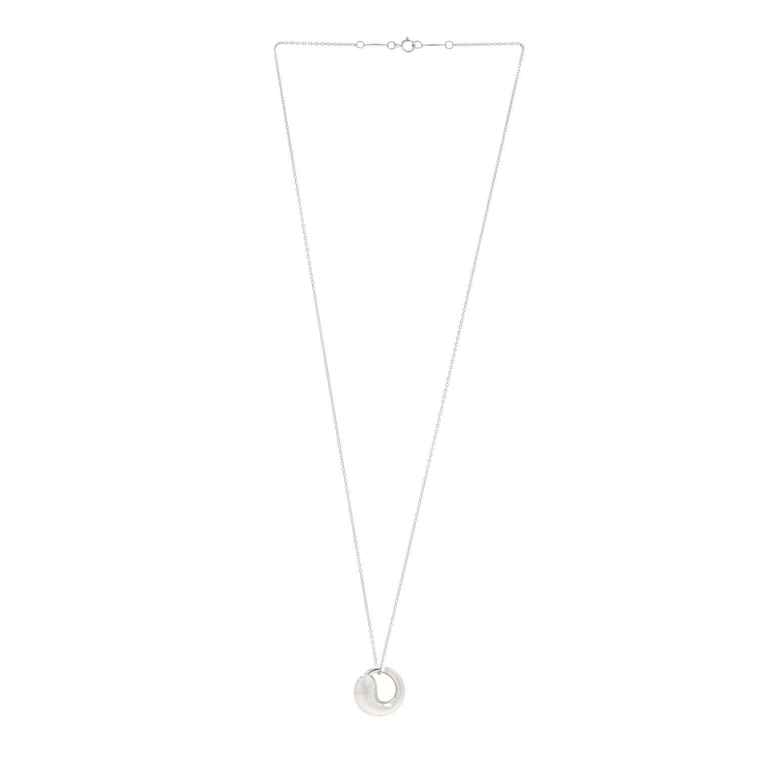 Tiffany Sterling Silver 17mm Elsa Peretti Eternal Circle Pendant Necklace 2 of 5