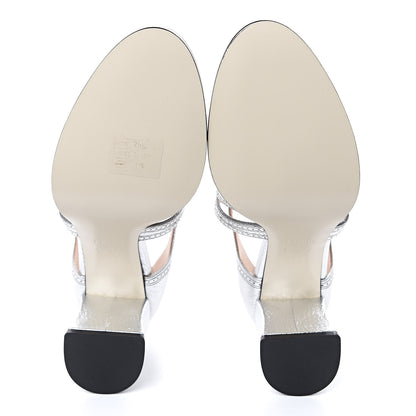 Fendi Metallic Calfskin Chameleon T-Strap Pumps 39.5 Silver 8 of 10