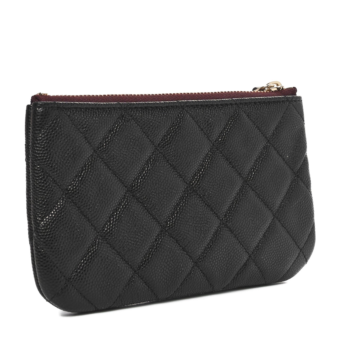 Caviar Quilted Small Cosmetic Case Black