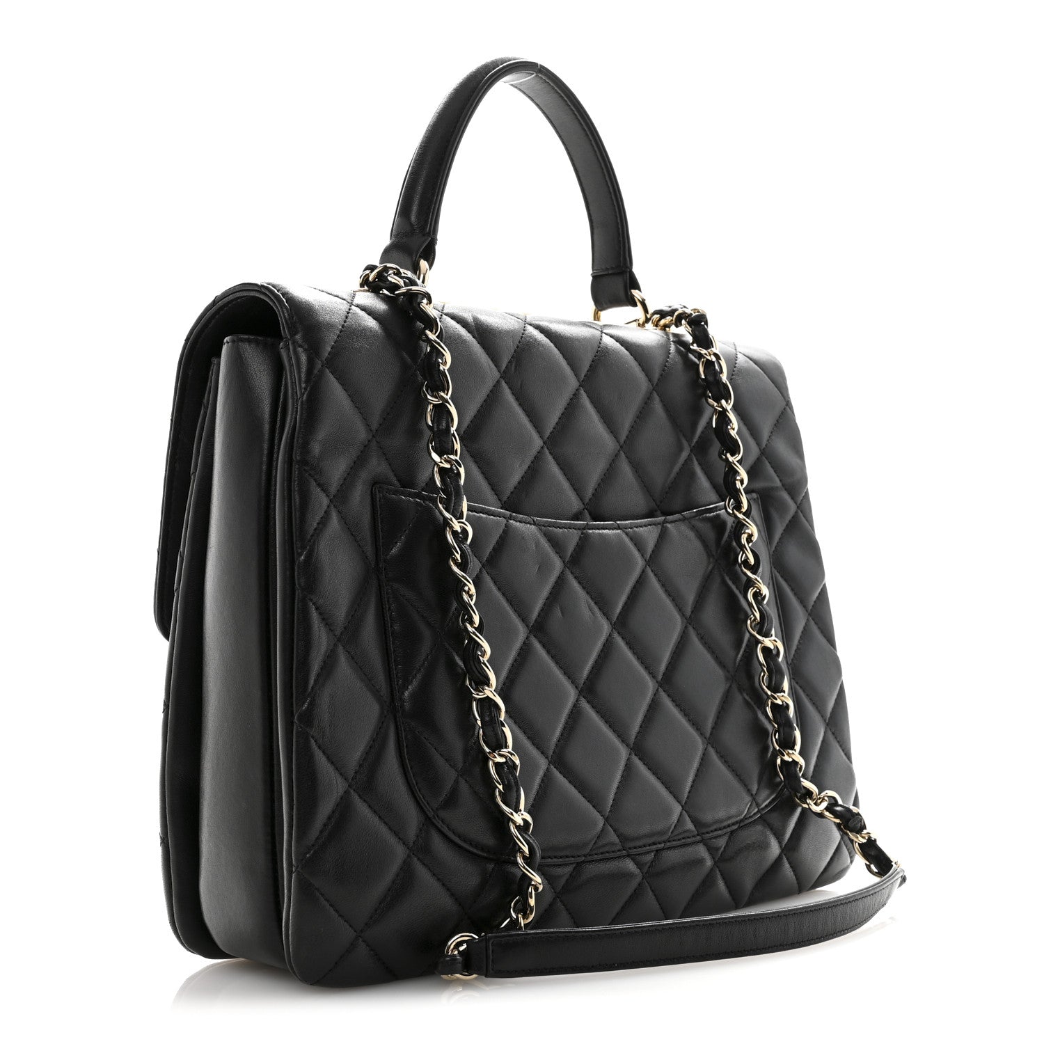 Chanel Lambskin Quilted Large Trendy CC Dual Handle Flap Bag Black 3 of 15