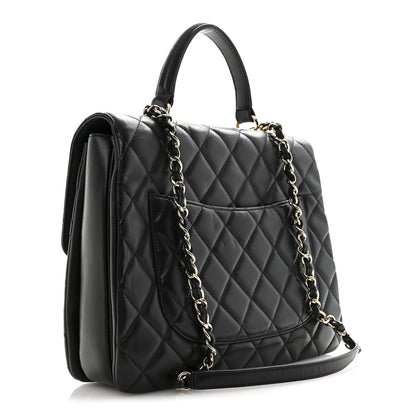 Chanel Lambskin Quilted Large Trendy CC Dual Handle Flap Bag Black 3 of 15