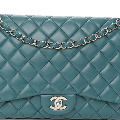 Chanel Lambskin Quilted Maxi Single Flap Turquoise 8 of 14