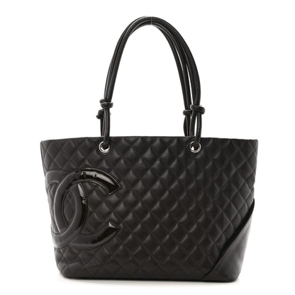 Chanel Calfskin Quilted Large Cambon Tote Brown 1 of 14