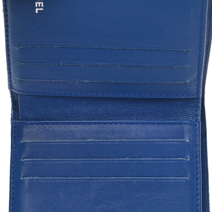 Chanel Patent Quilted Compact French Flap Wallet Blue 8 of 8