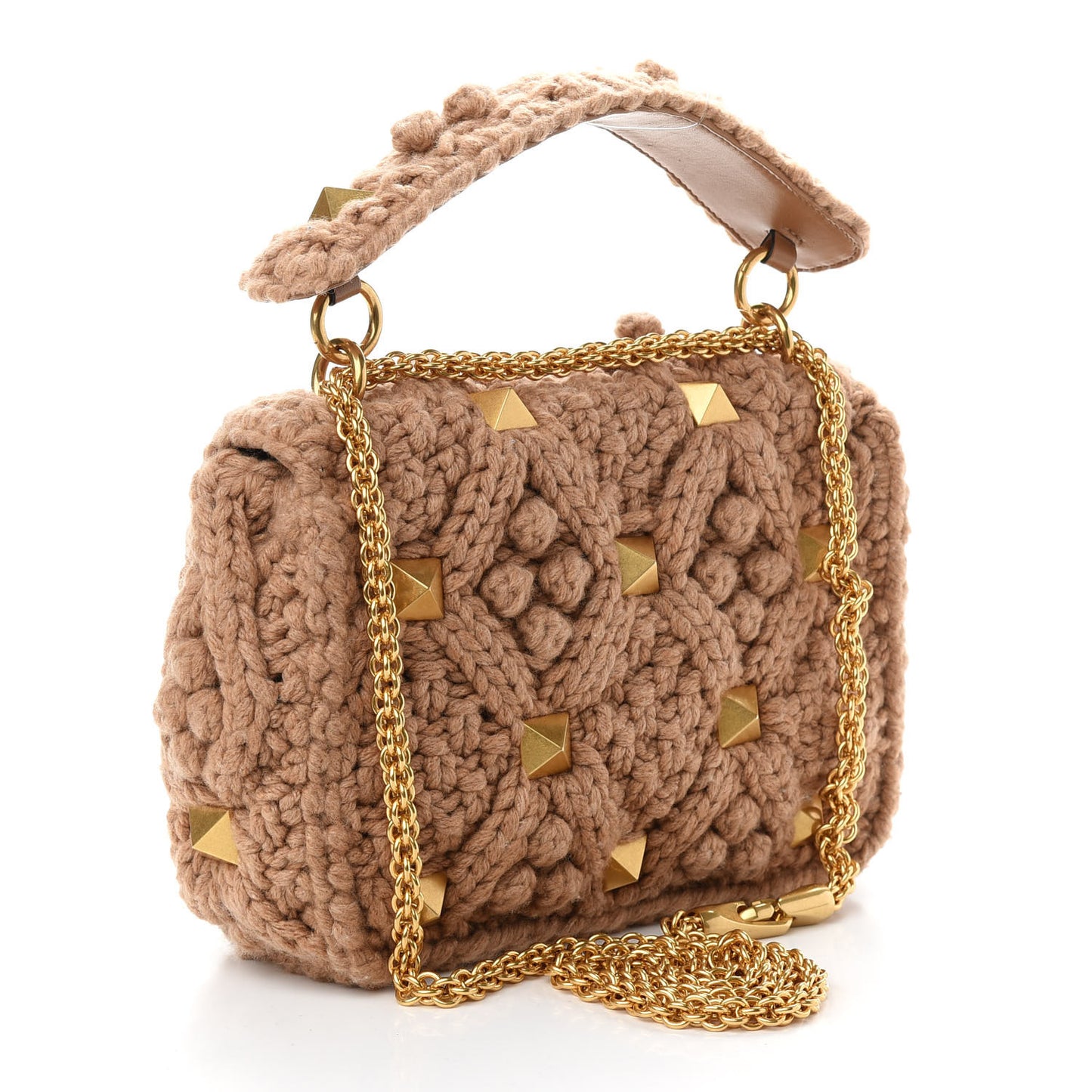 Cashmere Medium Roman Stud Shoulder Bag Brown