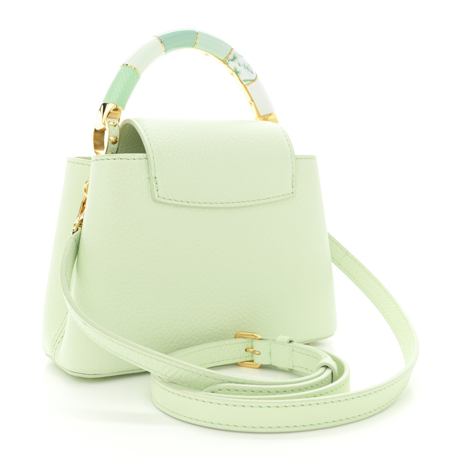 Louis Vuitton Taurillon Karung Mini Capucines Vert D'eau Green 3 of 10