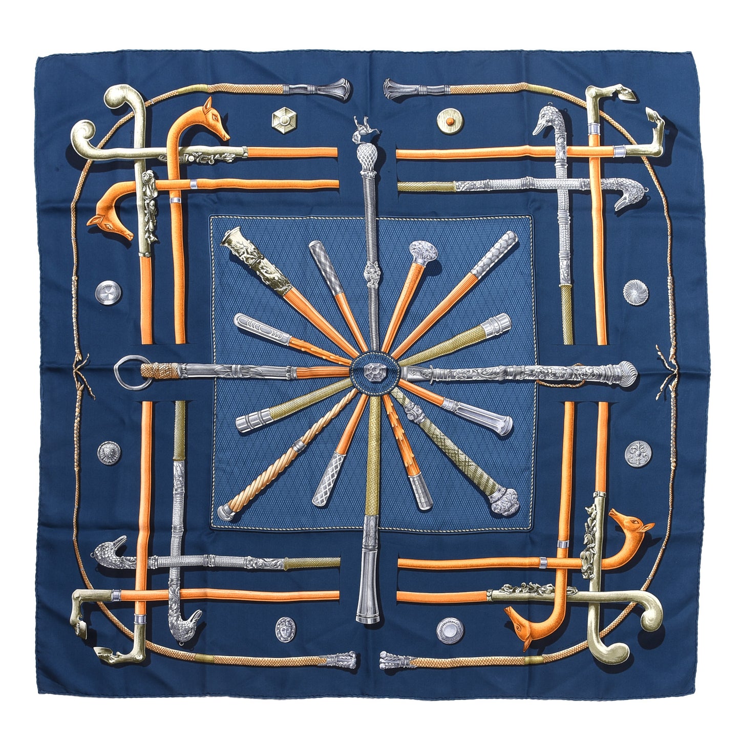 Silk Cannes Et Pommeaux Scarf 90