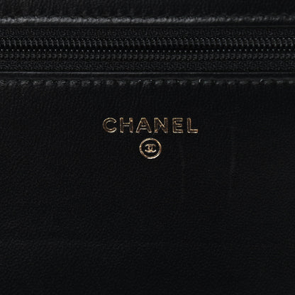 Chanel Iridescent Lambskin Quilted Pearl Wallet On Chain WOC Black 6 of 16