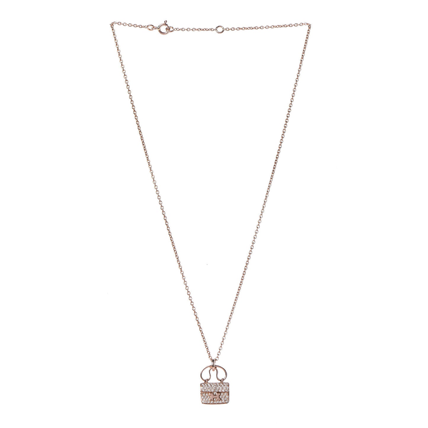 18K Rose Gold Diamond Constance Amulette Pendant Necklace