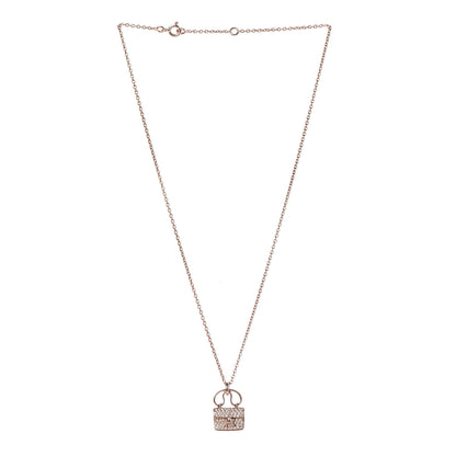 Hermes 18K Rose Gold Diamond Constance Amulette Pendant Necklace 3 of 7