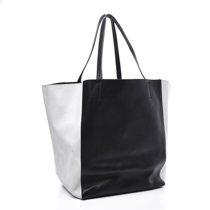 Celine Grained Calfskin Medium Horizontal Cabas Phantom Black White 3 of 11