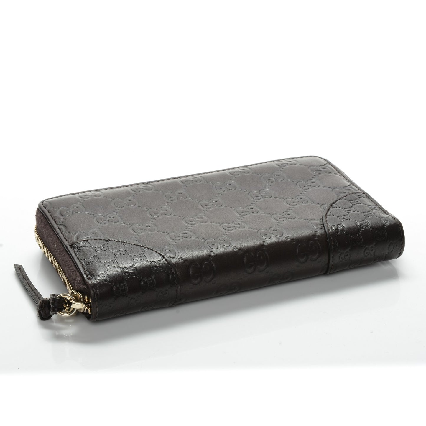 Guccissima Signature Microguccissima Bree Zip Around Wallet Chocolate