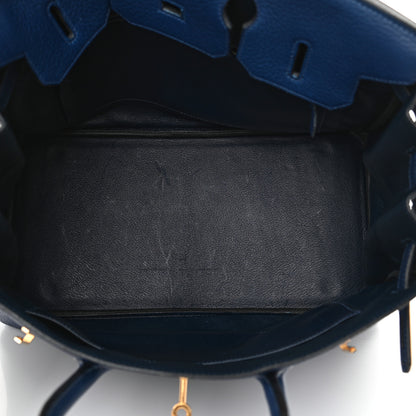 Hermes Taurillon Clemence Birkin 35 Bleu Brighton 5 of 21