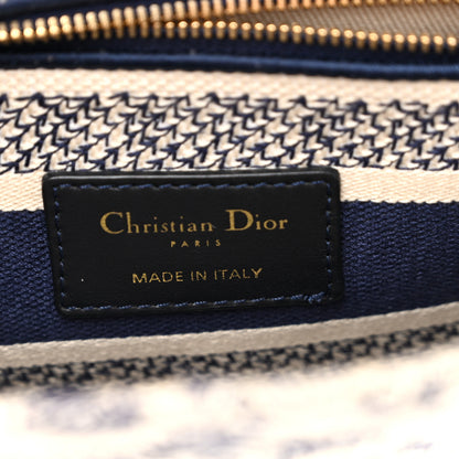 Christian Dior Toile de Jouy Embroidered Medium Lady D-Lite Blue 5 of 14