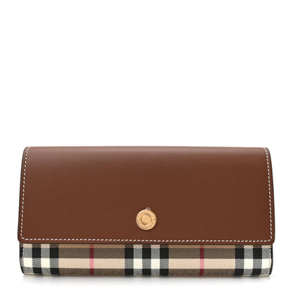Burberry Vintage Check Grain Calfskin Halton Wallet Tan 1 of 11