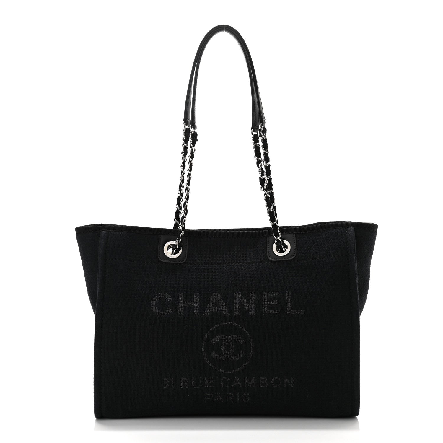 Chanel Mixed Fibers Small Deauville Tote Black 3 of 12