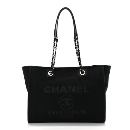 Chanel Mixed Fibers Small Deauville Tote Black 3 of 12