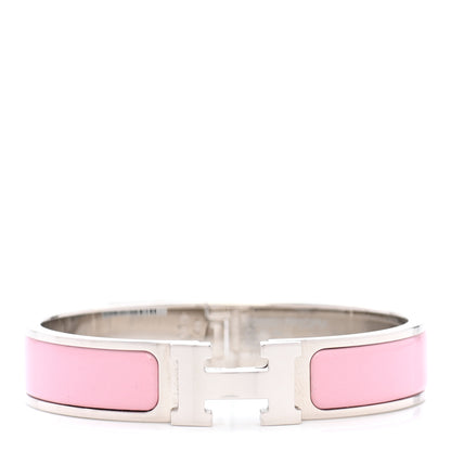 Hermes Enamel Narrow Clic Clac H Bracelet PM Rose Nacarat 1 of 5
