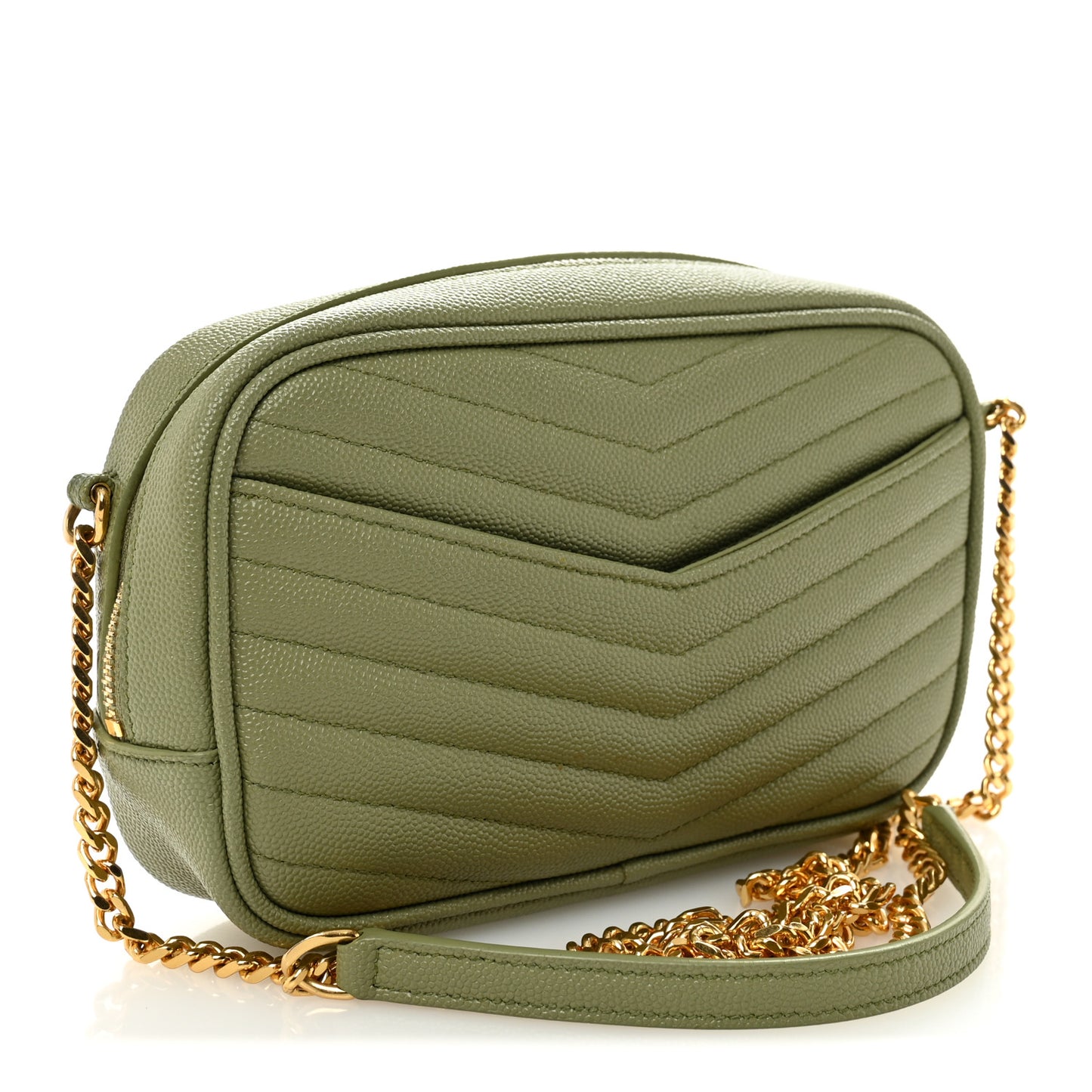 Grain De Poudre Matelasse Monogram Mini Lou Camera Bag Light Sage