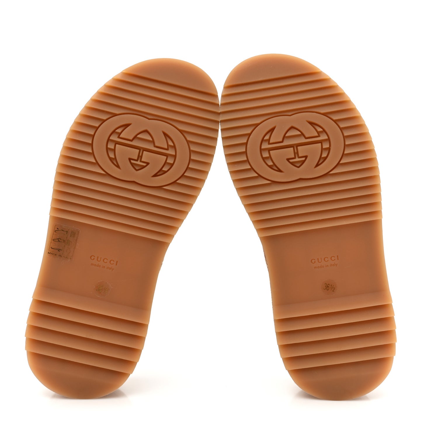 Canvas GG Monogram Angelina Platform Slide Sandals 36.5 Beige Ruggine