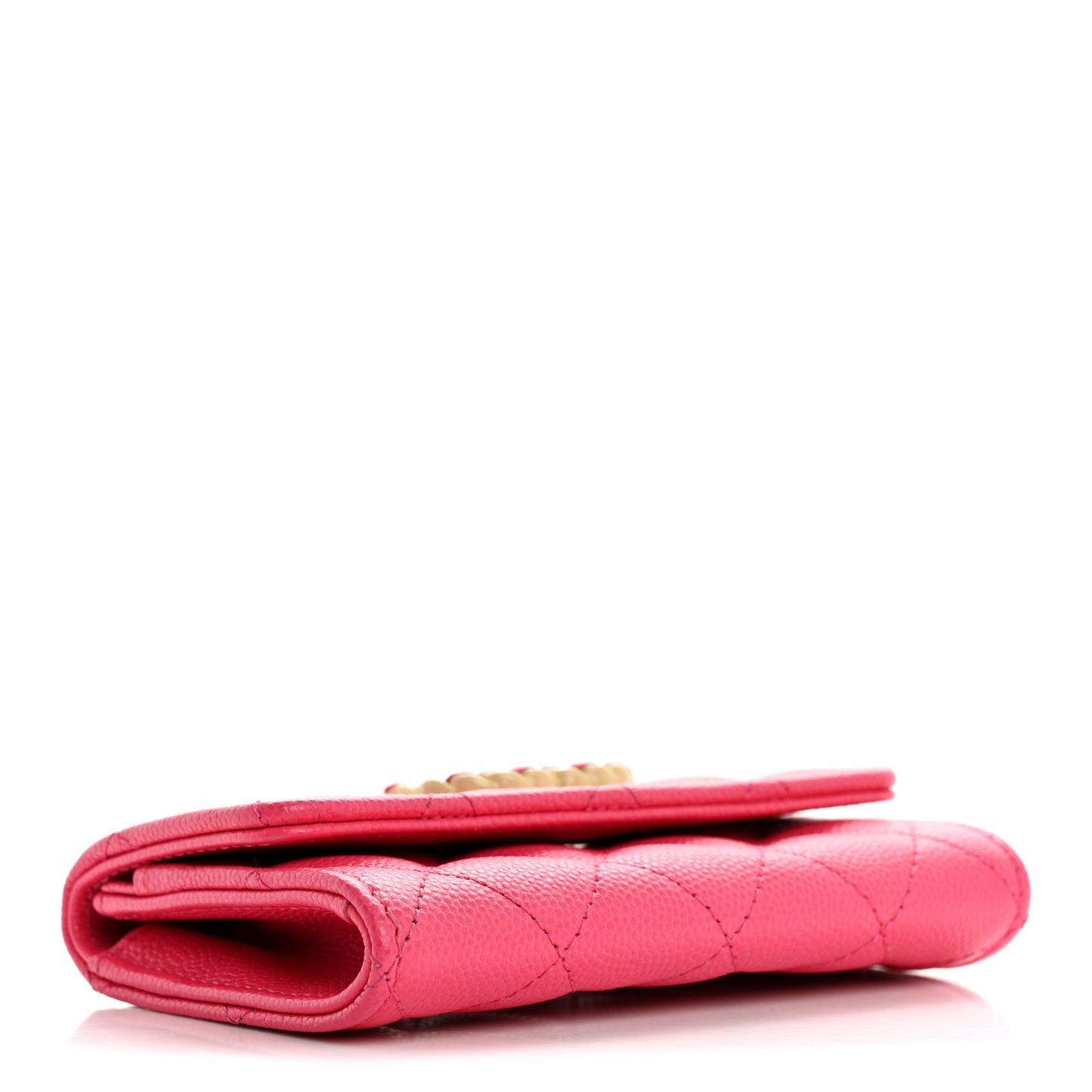 Caviar Quilted Chanel 19 Flap Card Holder Wallet Dark Pink