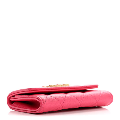 Chanel Caviar Quilted Chanel 19 Flap Card Holder Wallet Dark Pink 4 of 11