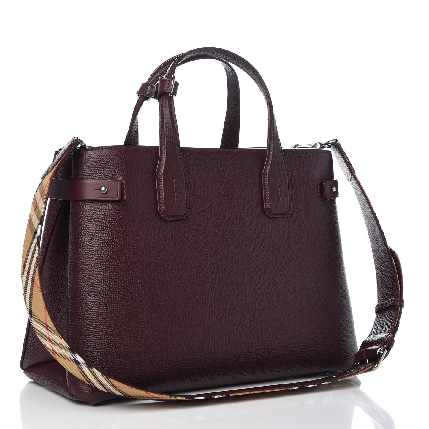 Derby Calfskin Medium Banner Tote Mahogany Red