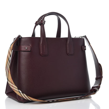 Burberry Derby Calfskin Medium Banner Tote Mahogany Red 2 of 10
