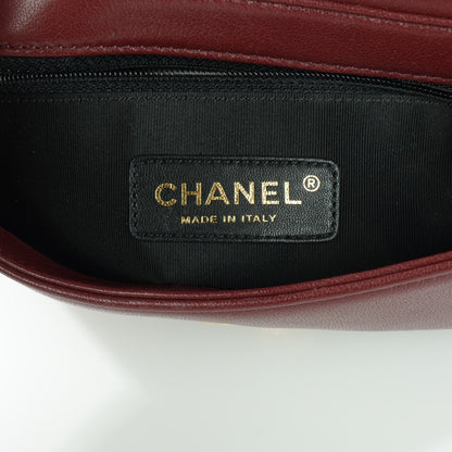 Chanel Sheepskin Quilted Small Mademoiselle Vintage Flap Dark Red 8 of 10