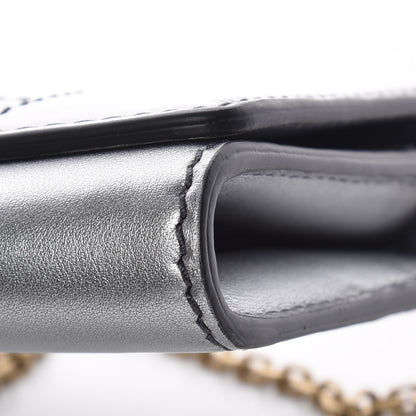 Christian Dior Metallic Calfskin J'adior Croisiere Chain Wallet Graphite 6 of 10
