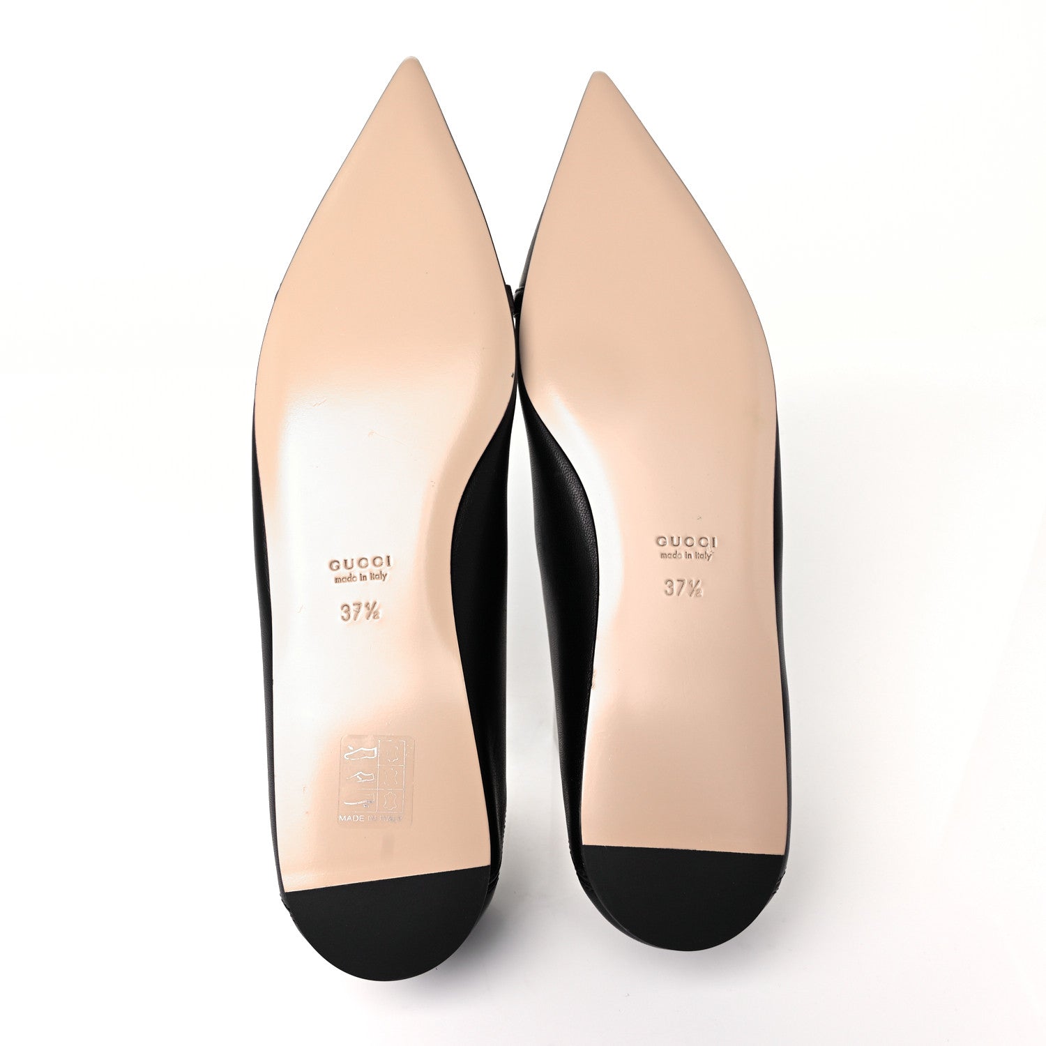 Gucci Nappa Lumiere Deva Horsebit Chain Embellished Flats 37.5 Black 5 of 8