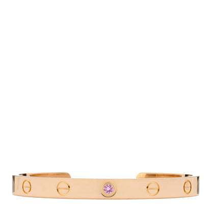Cartier 18K Pink Gold Pink Sapphire LOVE Cuff Bracelet 17 1 of 3