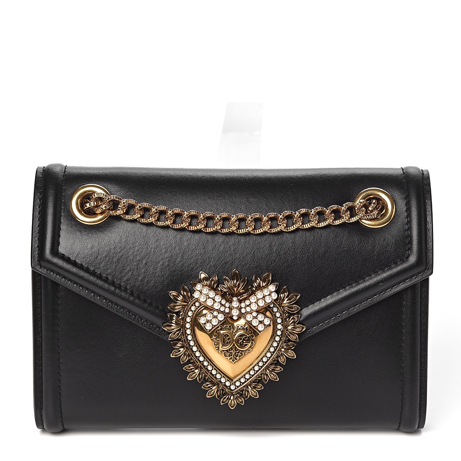 Dolce & Gabbana Smooth Calfskin Mini Devotion Crossbody Bag Black 1 of 10
