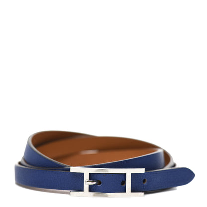 Hermes Swift 3MM Hapi Triple Tour Wrap Bracelet S Bleu Sapphire 1 of 5